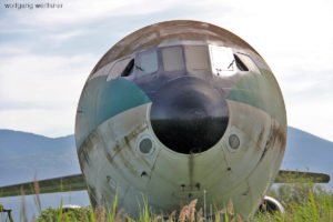 Flugzeug-Wracks am Flughafen Thessaloniki, Griechenland