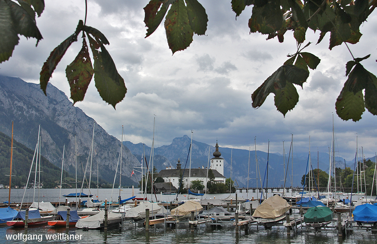 Blick auf Schloss Ort, Gmunden, Traunsee, Oberösterreich